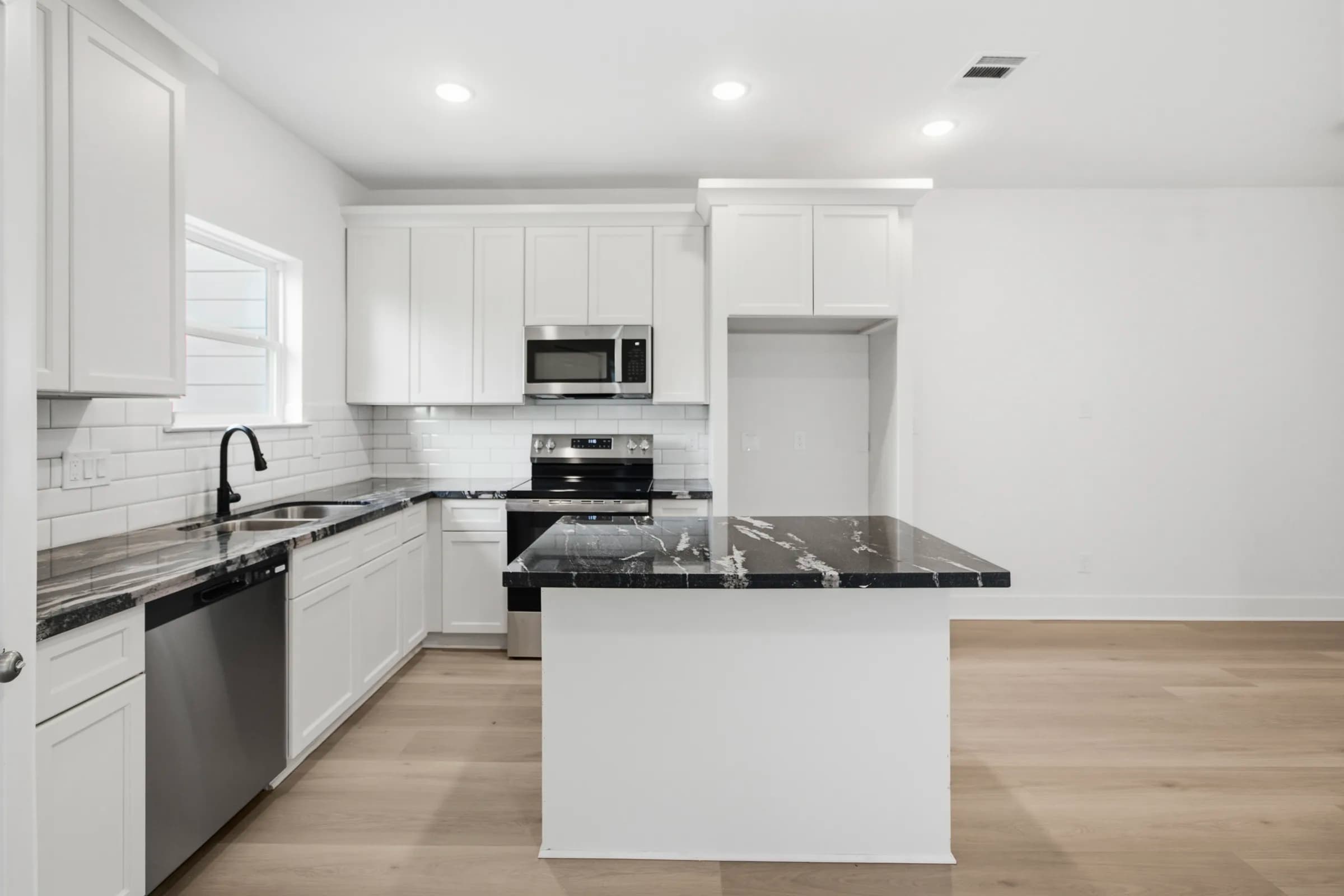 Kitchen island with granite top