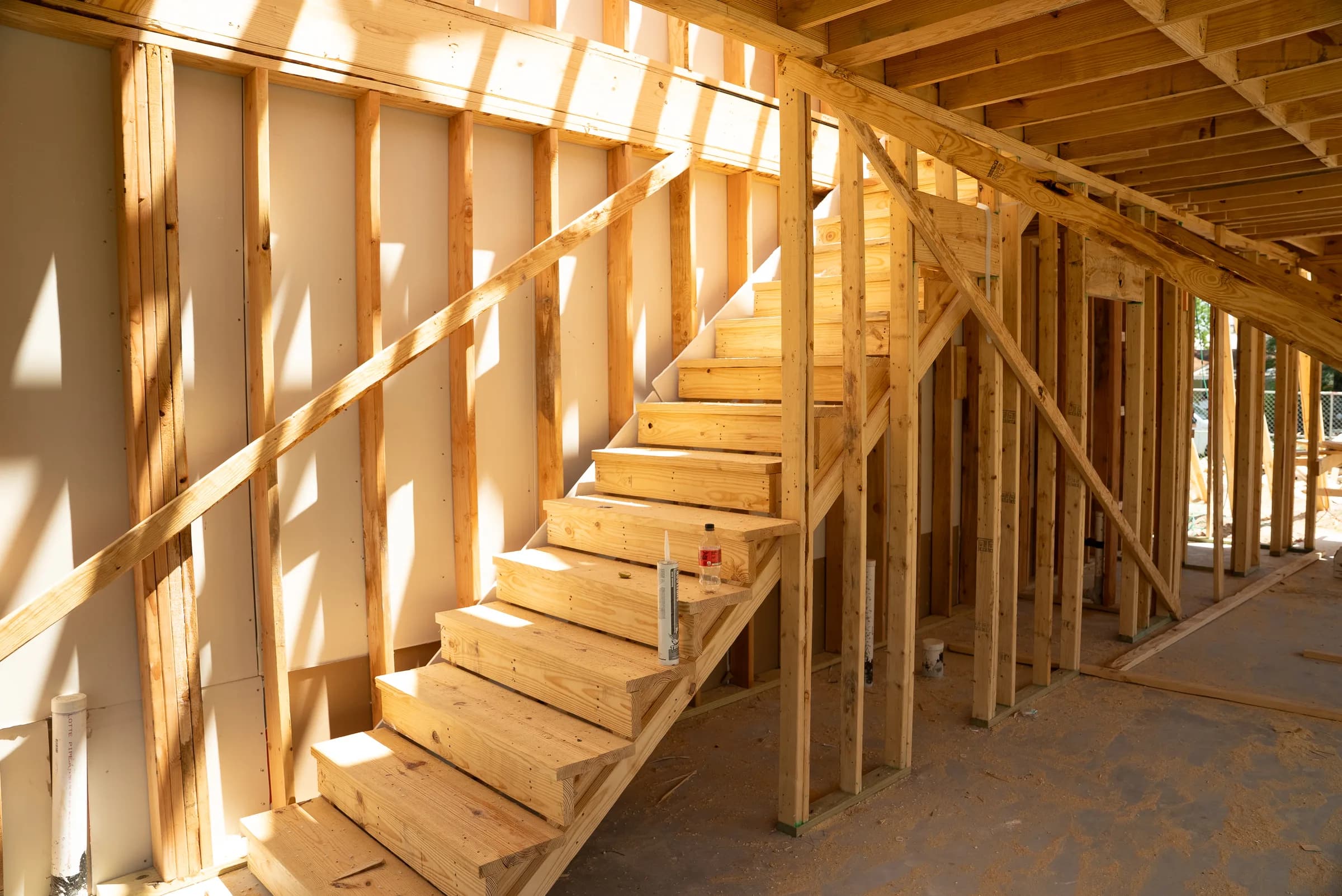 Framed staircase inside the duplex