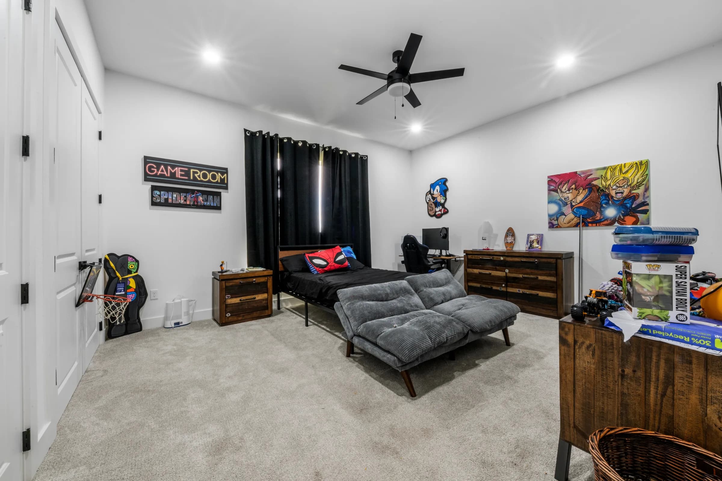 Bedroom and game room